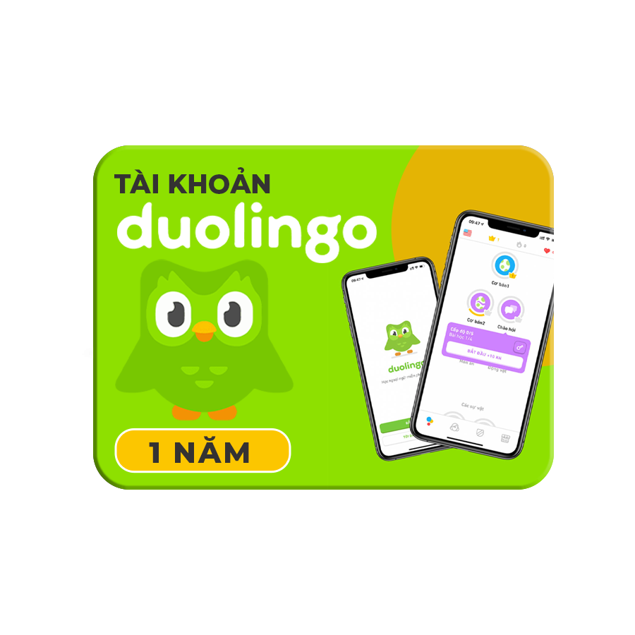 Tài Khoản Học Ngoại Ngữ Duolingo (1 Năm)