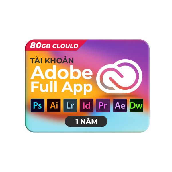 Tài khoản Adobe Full App 80Gb Cloud (1 Năm)